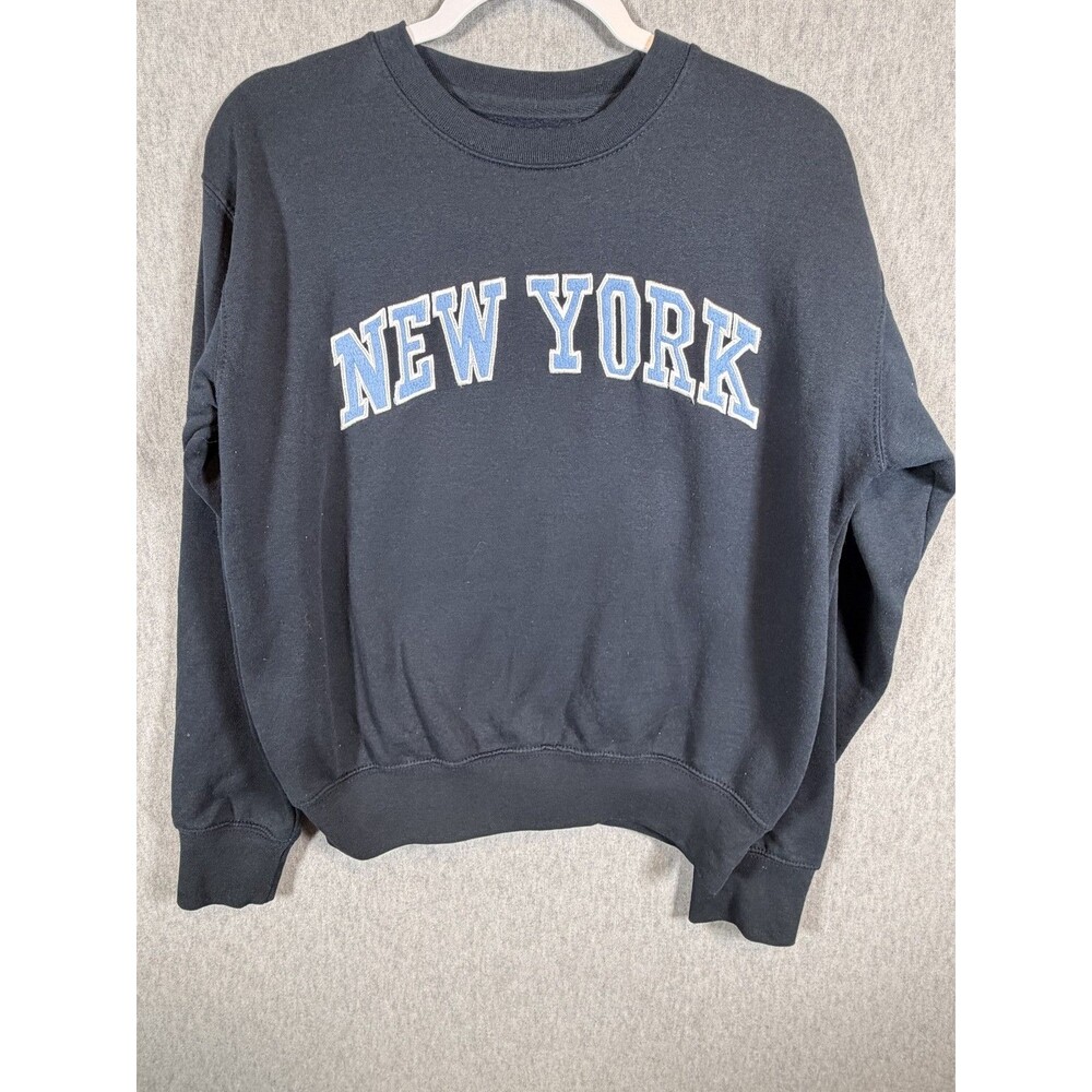 NEW YORK POPULAR Women's Small S Navy Blue "NEW YORK" Crewneck Sweatshirt